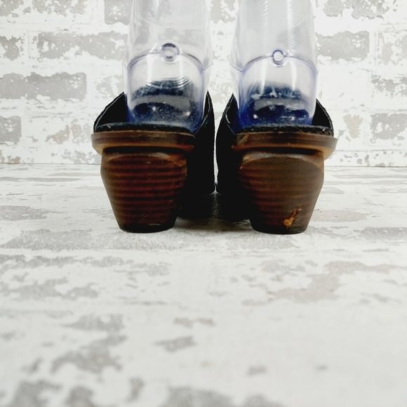 Franco Sarto Sonia Pointed Toe Leather Snakeskin Embossed Block Heel Mules A229 - Picture 6 of 13